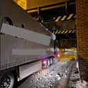 A lorry in Barnham, West Sussex, collided with a railway bridge this morning causing service cancellations.