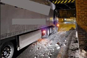 A lorry in Barnham, West Sussex, collided with a railway bridge this morning causing service cancellations.