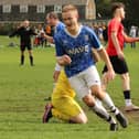 Portchester Royals celebrate a goal in their 4-3 loss to Waterlooville Wanderers. Picture: Kevin Shipp