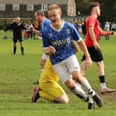 Portchester Royals celebrate a goal in their 4-3 loss to Waterlooville Wanderers. Picture: Kevin Shipp