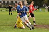 Portchester Royals celebrate a goal in their 4-3 loss to Waterlooville Wanderers. Picture: Kevin Shipp