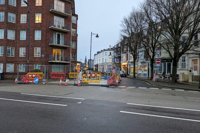 Portsmouth roadworks taking place on Pamerston Road, Southsea on Thursday, February 29 2024.