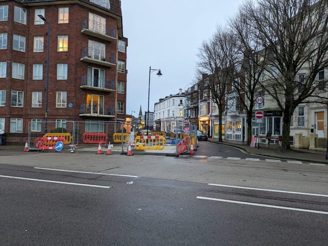 Portsmouth roadworks taking place on Pamerston Road, Southsea on Thursday, February 29 2024.