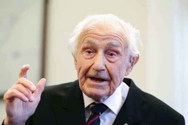 D-Day veteran Ron Cross speaking at Gosport Gallery.
Picture: Chris Moorhouse (120220-37)