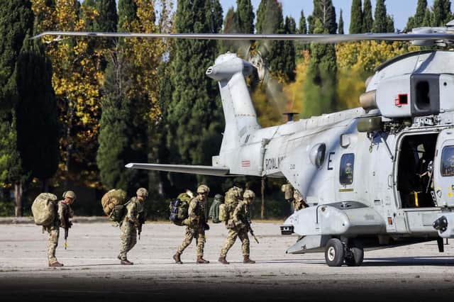Royal Marines prepare for insertion to the Montenegrin mountains.