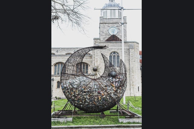 The sculpture outside Portsmouth Cathedral in Old Portsmouth. Picture: Pete Codling