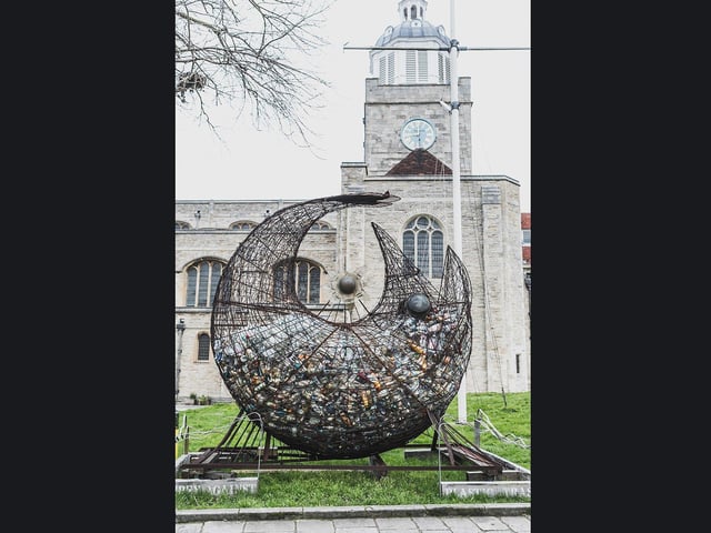 The sculpture outside Portsmouth Cathedral in Old Portsmouth. Picture: Pete Codling
