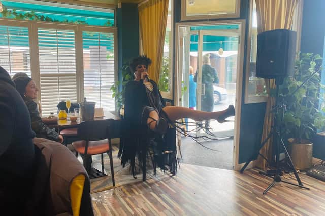 Alyssa Van Delle performs at Italian Drag Brunch at Pitigliano, Southsea.