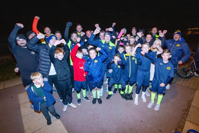 Pictured: Stanlie Hopkins with the Moneyfields Under 11 team in Southsea
Picture: Habibur Rahman
