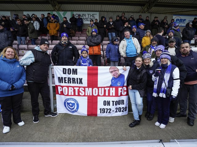 Pompey were accompanied by more than 1,400 supporters for their trip to Sixfields