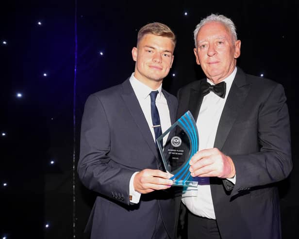 Dan Gifford was presented with the Academy Player of the Season on Sunday evening. Picture: Robin Jones/Portsmouth FC