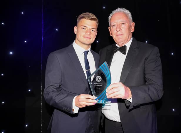 Dan Gifford was presented with the Academy Player of the Season on Sunday evening. Picture: Robin Jones/Portsmouth FC