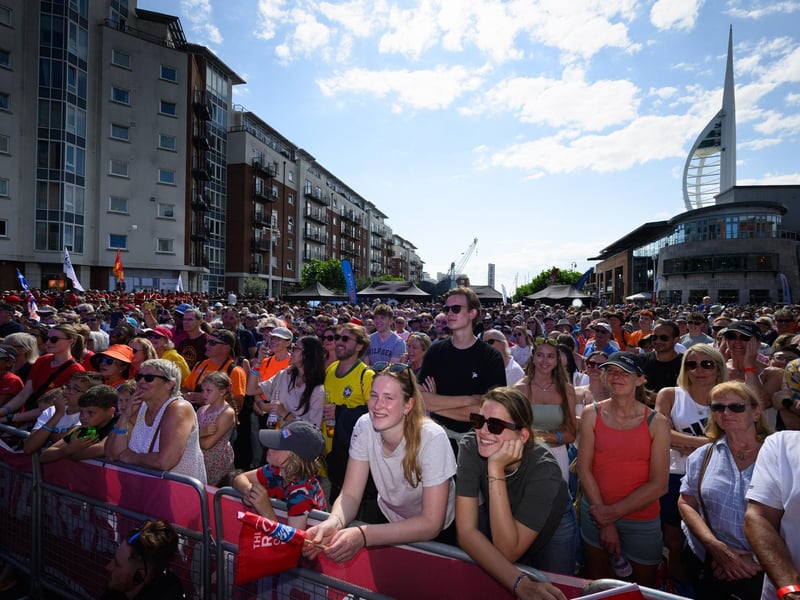 Crowds watch on as the crews take to the stage.Picture: Keith Woodland (270721-152)