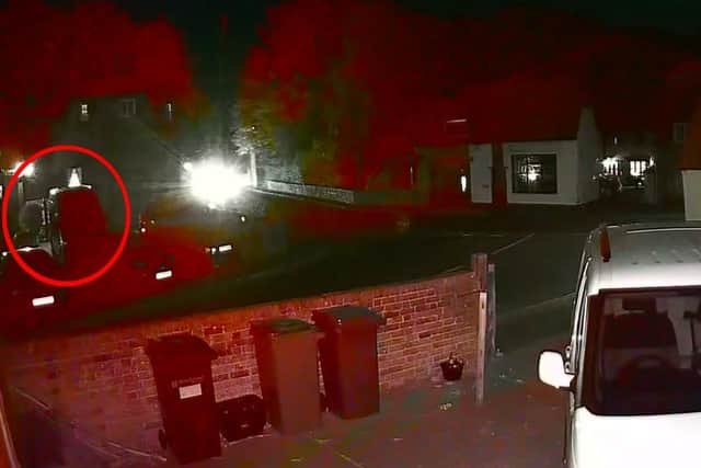The owner of Chesapeake Mill, Sandy Taylor, said the bay trees were stolen over the weekend. Pictured is neighbouring CCTV footage from the scene. Picture: Sandy Taylor.