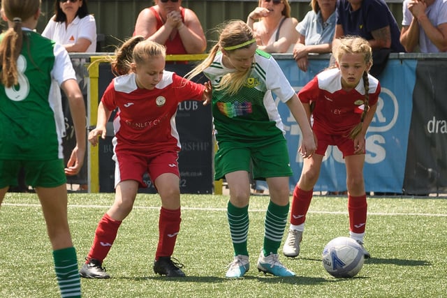 Girls' football action from the Havant & Waterlooville Summer Tournament. Picture: Keith Woodland (030621-142)