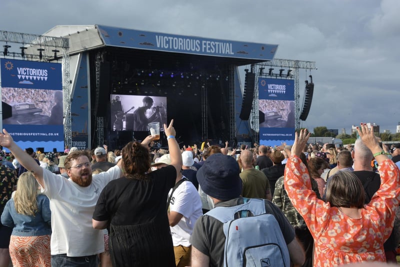 The crowds sing along to The Charlatans' The Only One I Know at the Victorious Festival in Southsea, Hampshire. Picture date: Friday August 25, 2023. Pic: Ben Mitchell/PA Wire