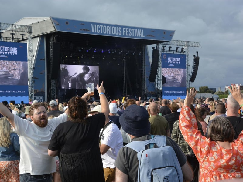 The crowds sing along to The Charlatans' The Only One I Know at the Victorious Festival in Southsea, Hampshire. Picture date: Friday August 25, 2023. Pic: Ben Mitchell/PA Wire