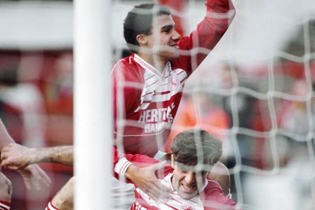 Former Middlesbrough player Mark Burke with Bernie Slaven.  Picture: Rusty Cheyne/Allsport/Getty Images/Hulton Archive