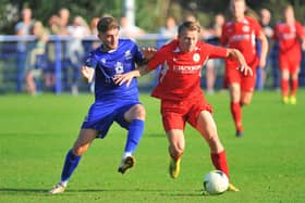 Baffins (blue) and Horndean are two of the top four sides in the Wessex Premier League table. Picture: Martyn White.