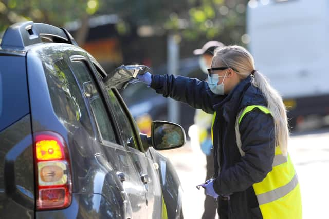 The Covid-19 testing site at Lysses car park in Fareham, on Thursday, October 15. Picture: Sarah Standing (151020-7947)