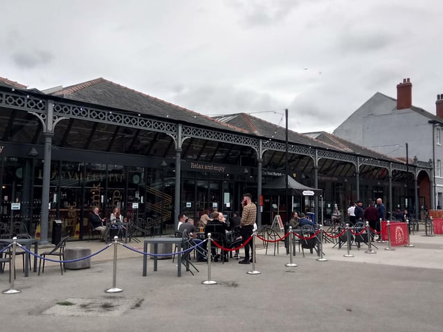 Doncaster's Wool Market was busy wth drinkers.