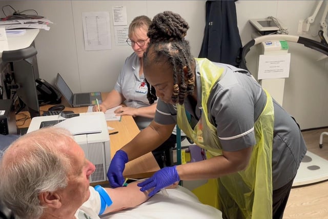 Trial patient Ian Robinson taking part in the MODERNISED study