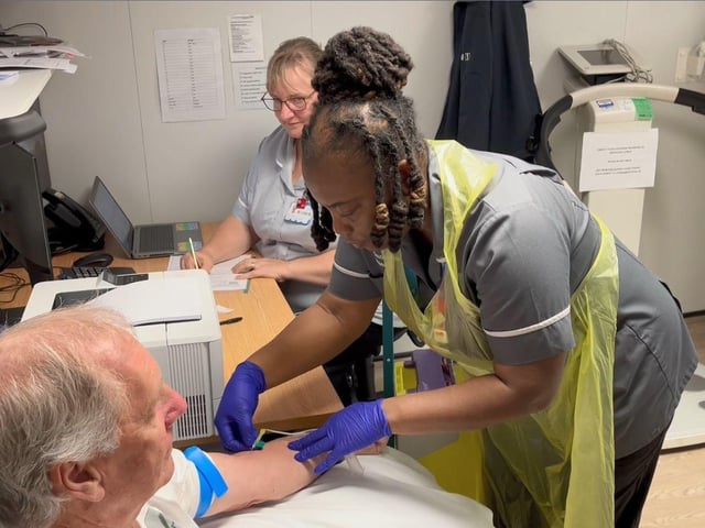 Trial patient Ian Robinson taking part in the MODERNISED study
