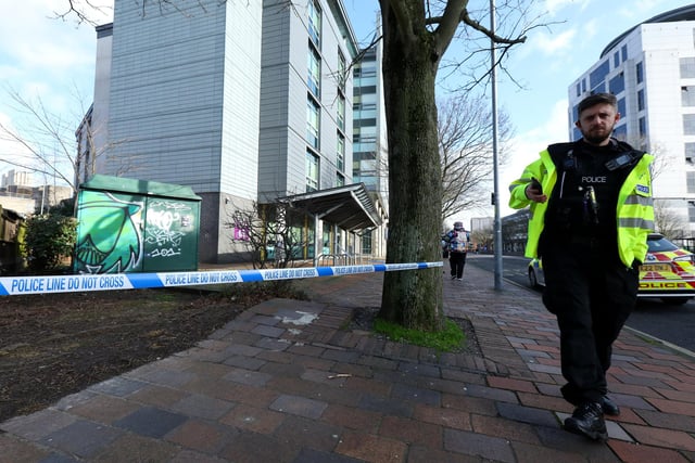 Police at a crime scene on Winston Churchill Avenue, Portsmouth
Picture: Chris Moorhouse (jpns 110224-07)