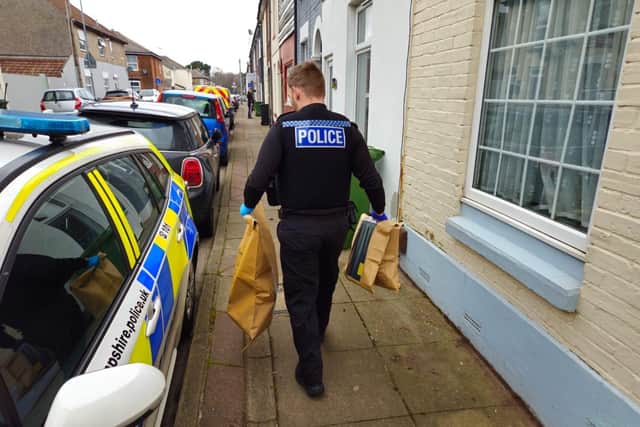 Police at scene of suspected drugs raid in Byerley Road, Fratton