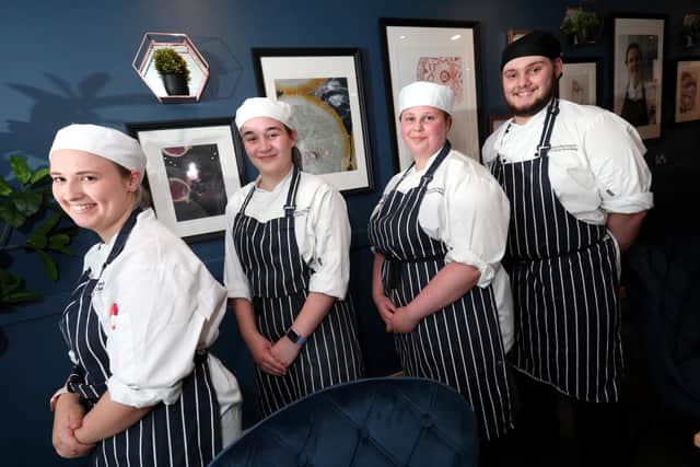 Chefs, from left, Abbie Stellard, Macie-May Bissett, Grace Shaw and Lewis Triggs
Picture: Chris Moorhouse (jpns 191021-42)