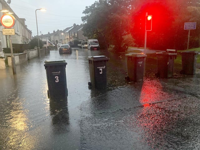 Leesland Road in Gosport, suffered some flooding after heavy rainfall in the early hours of Monday, September 23, 2024.Picture: Victoria Smith
