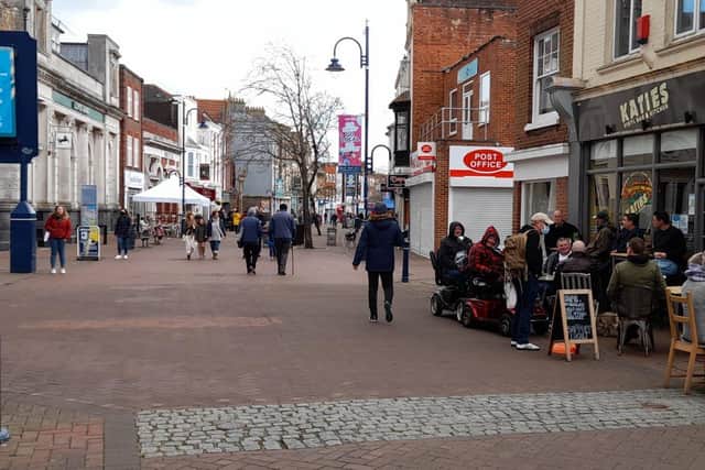 Non-essential shops, pubs and gyms reopen on April 12, 2021 as the latest coronavirus lockdown restrictions are loosened.
Gosport High Street
Picture: David George