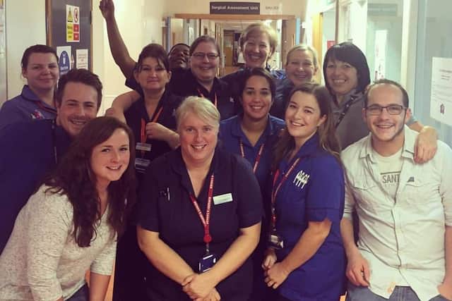 Nurses on E3 Ward at Queen Alexandra Hospital had been looking to raise £250 for lockers in which to keep their belongings.