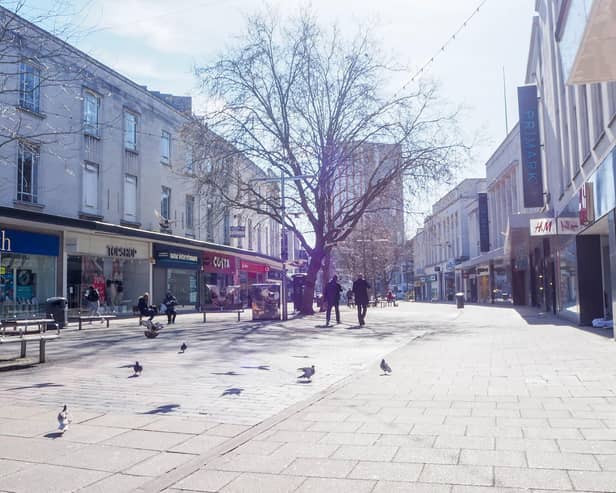 Commercial Road looks empty as the usual daily hustle and bustle has gone in the face of the pandemic.