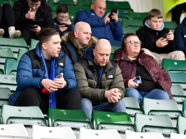 Portsmouth fans ahead of the EFL Sky Bet League 1 match between Plymouth Argyle and Portsmouth at Home Park, Plymouth, England on 11 February 2023.