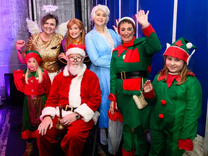 Santa and friends at the Wickham Christmas lights switch on and fayre