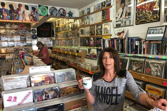 Julie Kelly, the owner of Soundz record store in Albert Road. Picture: Richard Lemmer