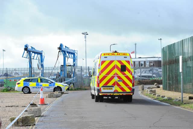 The aftermath at the RNLI station in, Eastney, Portsmouth, on Monday, September 7, after hundreds of protestors descended on Portsmouth vowing to prevent 140 migrants who arrived in a small boat stepping onto dry land.