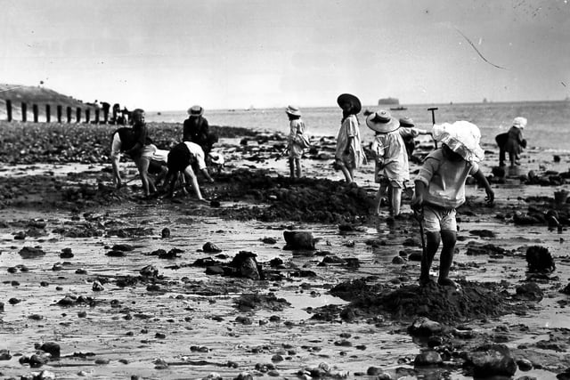 Making sandcastles, in about 1900 in Southsea (Photo by Hulton Archive/Getty Images)