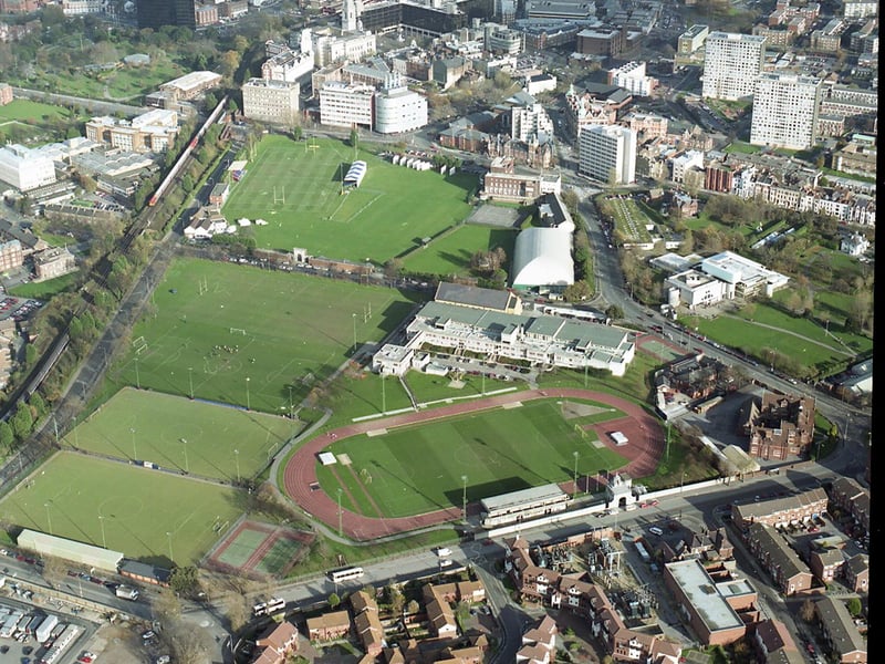 An aerial view of HMS Temeraire, Portsmouth in 1998.