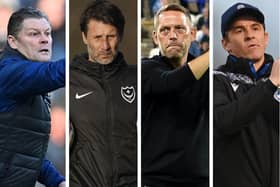From L-R: Steve Cotterill, Danny Cowley, Leam Richardson and Joey Barton are among the early favourites to become next Cambridge boss.