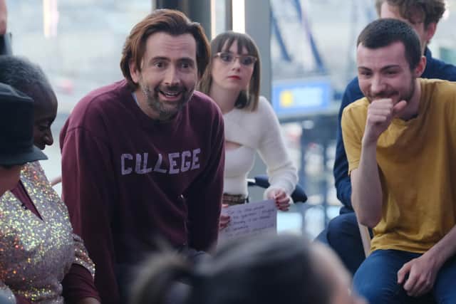 David Tennant answers questions from The Assembly in ITV's new celebrity interview show (Picture: ITV/Rockerdale Studios)