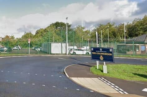 The front gate of HMS Collingwood. Photo: Google