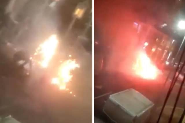 Fireworks let off in the street in Derby Road, North End, Portsmouth, on New Year's Eve - December 31, 2021. Picture: Lauren Crosland