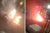 Fireworks let off in the street in Derby Road, North End, Portsmouth, on New Year's Eve - December 31, 2021. Picture: Lauren Crosland