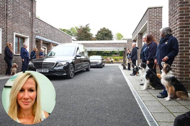 Rose Chase, and inset her canine guard of honour