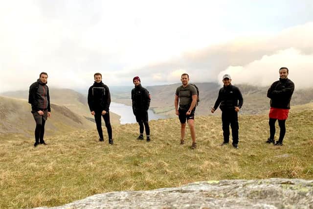 Josh Harris, with his band of brothers from Portsmouth, who completed the three peaks challenge in August in memory of Josh's sister, Nicola. Picture: Courtesy of Josh Harris