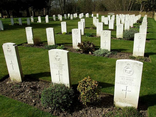 Part of the Commonwealth War Graves Commission Cemetery, Thorney Island.  Picture: Edwin Amey.