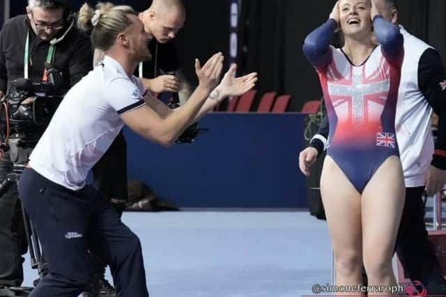 Comfort Yeates, 17, at the World tumbling championships after winning two gold medals