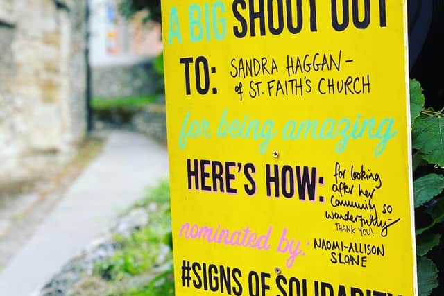 Signs of Solidarity is a project between The Spring Arts Centre and Gobbledegook Theatre to praise people who have done good things during lockdown
